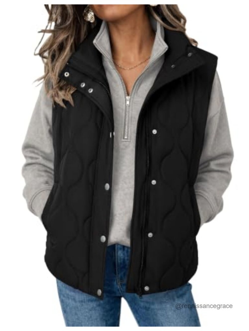 Zeagoo Women Oversized Puffer Vest Zip Up Quilted Sleeveless Winter Outerwear